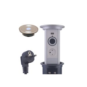 Quality Aluminum Alloy Motorized Pop Up Socket Electricity Protection With Bluetooth Speaker for sale