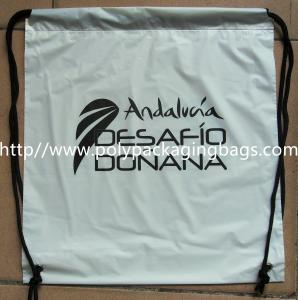Quality Frosted CPE Plain Plastic Drawstring Backpack with Double Shoulders for sale