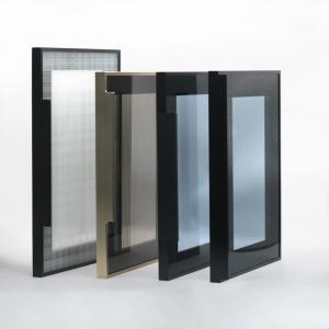 China Matte Black Kitchen Cabinet Aluminum Frame For Cabinet Door Glass on sale