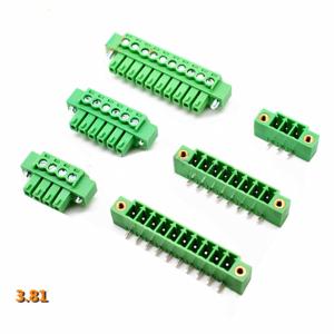 China 3.81mm Pitch PCB Screw Terminal Blocks Plug + Right Angle Pin Header with Flange on sale