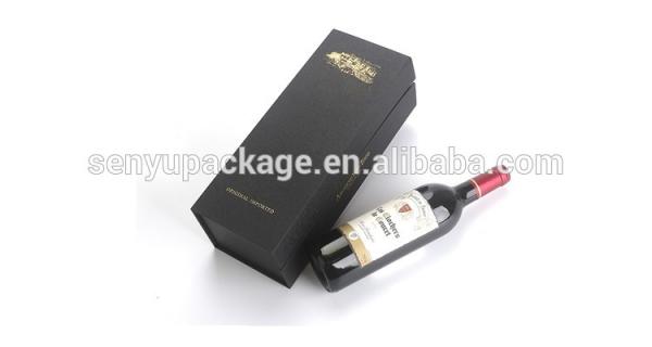 Custom Made Hard Cardboard Wine Box Paper Wine Bottle Glass Gift Folding