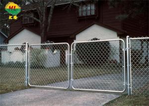 Quality Residential Green Chain Mesh Fencing Double Swing Gates - 1-3/8 Galvanized Frame for sale