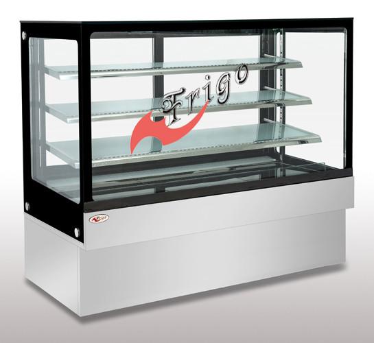 Buy Square Glass Cake Display Case Orchid LED Light Custom Refrigerated Display Cases at wholesale prices