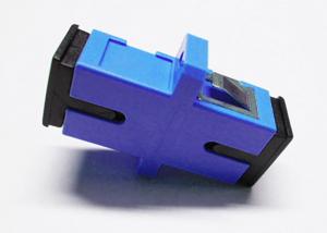 Quality Ceramic Fiber Ferrule Blue SC UPC SM Simplex Fiber Optic Adapter with long flange for sale