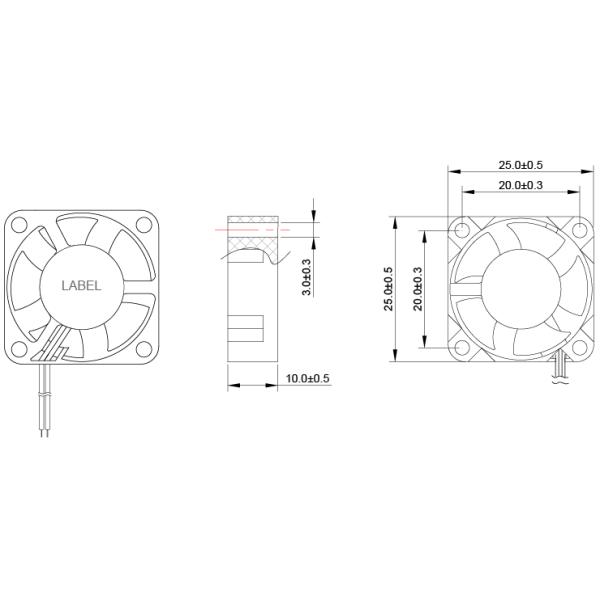 Practical 5 Volt DC 3D Printer 25x25x10mm PBT Material For Air Cleaner
