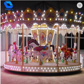 QiangLi 24 Seats Luxury Carousel , Large Merry Go Round For Theme Park