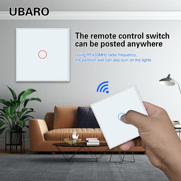 Buy 1 Gang Wireless Remote Switch 433rf Wall Control Wifi Wall Switch Live Wire Control With Led Indicator at wholesale prices