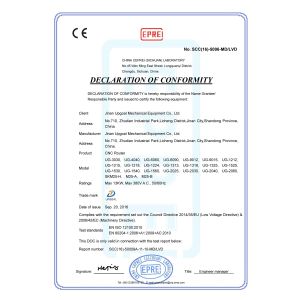 Jinan Upgoal Mechanical Equipment Co.,Ltd Certifications