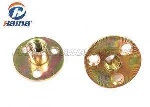 China Round T Nut Fasteners With Three Brad Hole , Stainless Steel Tee Nuts Iron Plated on sale