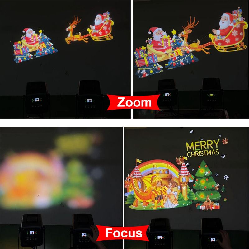 200W LED Outdoor Gobo Projector Zoom Ripple Floating Dynamic Pattern Light
