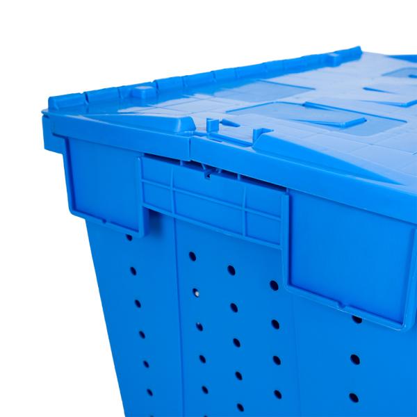 Supermarket Plastic Tote Box Acceptable OEM ODM Transport Turnover Crate with Mesh