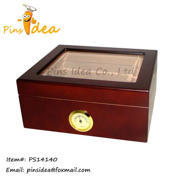 Buy Wood Rosewood Humidor, Glass Top Lid, Front Mounted Hygrometer, Wholesale Factory Price at wholesale prices