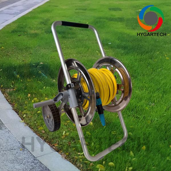 Buy High Durability Trolley Hose Cart With 1/2" X50m PVC Hose And Spray Nozzle For Gardening And Irrigation at wholesale prices