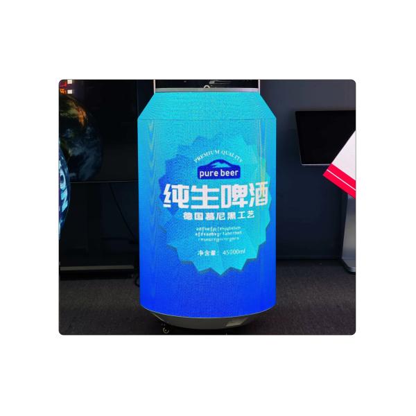 Custom Special Beer Bottle Creative LED Screen For Advertising , Beverage Can Shape Flexible LED Display