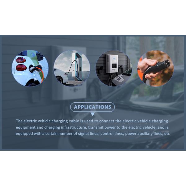 Three Phase Type1 Extension EV Charger Cable 50A 80A with Tinned Copper Connectors