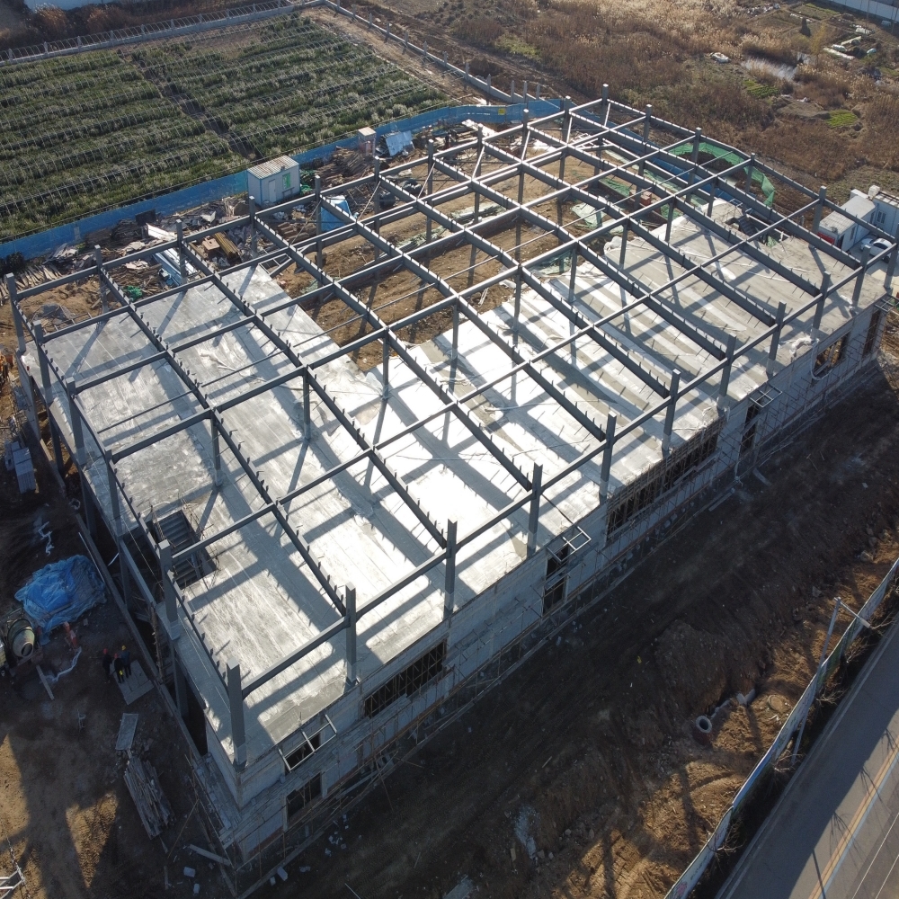 Prefab Steel Structure Warehouse Building with Rock Wool Panels