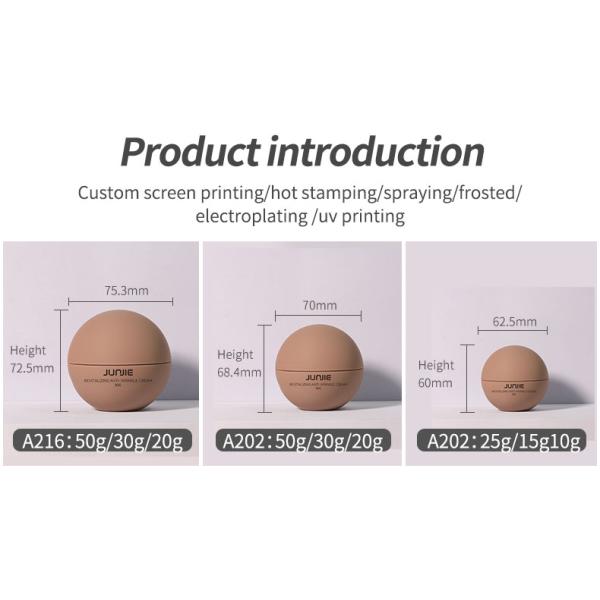 For Ball Shaped Plastic Cream Jars Set AS Cosmetic Eye Cream Container for Skincare Lotion Sale Face Mask Use 5G-200G