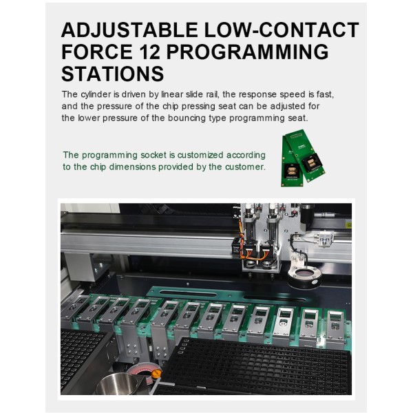 High UPH KA2000 Automatic Integrated Programming Machine with 12 Independent Programming Stations for Mass IC Production Line