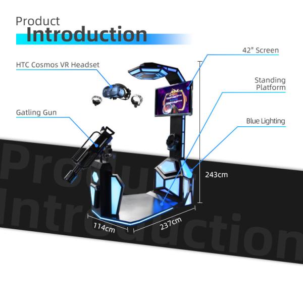 1 Player Virtual Reality Shooting Simulator Gatlin Zombie Shooting Platform