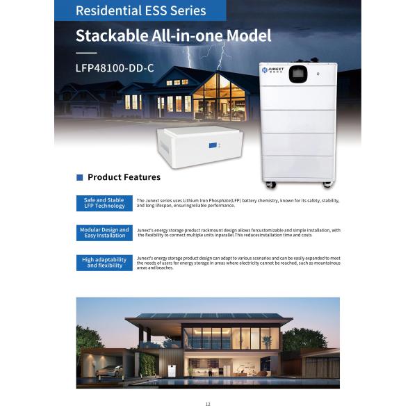 Junextpower 5.12kWh 51.2V 100Ah Stackable Lithium Battery 5-40kWh Energy Storage System LiFeP04 Batteries UN38.2 MSDS