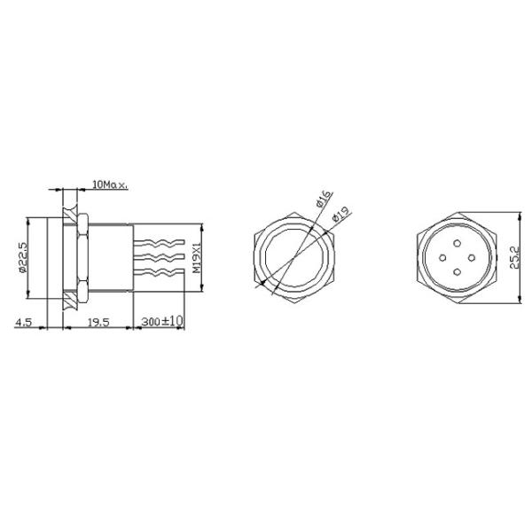 12V 24V LED Illuminated Piezo Touch Switch , 19mm Switch Push Button Momentary