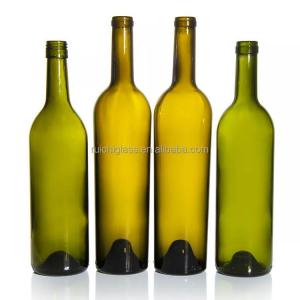 China 500ml 750ml Recyclable Glass Wine Bottles With Cork In Super Flint Glass on sale