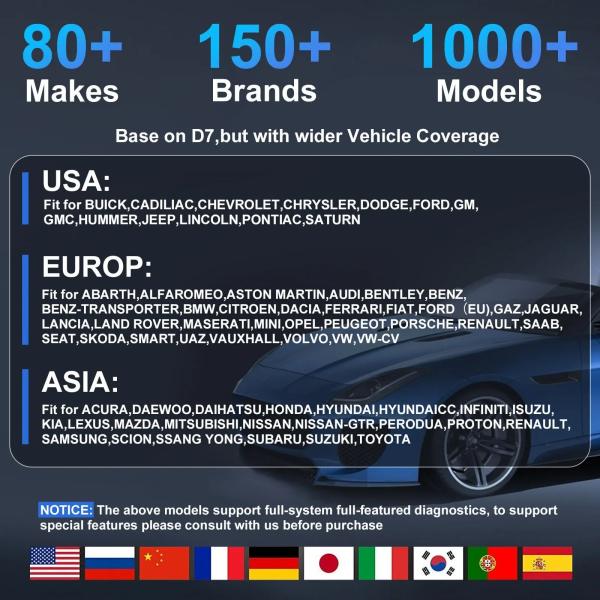 2024 XTOOL D7W D7WIFI Bi-directional All Systems Diagnostic & Key Programmer Support ECU Coding CAN FD & DOIP 40+ Servic