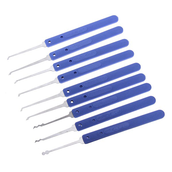 Blue Klom Lock Picks 18 Pieces Stainless Steel Lock Pick Set Steel Lock Opener Locksmith Supplies Picks With Track Number