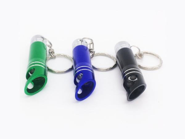 Buy Custom cheap personalized promotion anodized aluminum mini led keychain light beer bottle opener key ring at wholesale prices