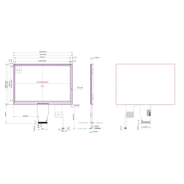 7 Inch 800x480 IPS TFT Display Touch Panel 50 Pin RGB Interface