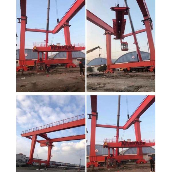 Rail mounted gantry crane operating in container yard