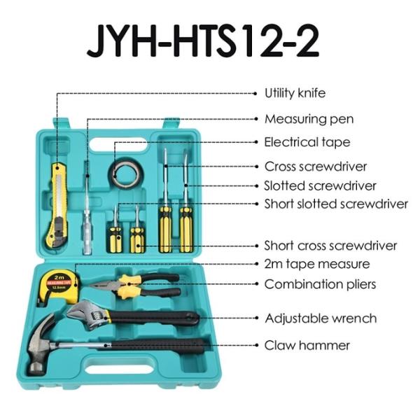JYH-HTS09-8 Decoration Household Tool Sets With Claw Hammer