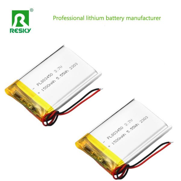 Flat Power Lithium Battery Cell 803450 3.7v 1500mAh 5.55wh Rechargeable Lipo Polymer Battery Pack