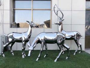 Quality Mirror Polished Ss Metal Animal Sculptures For Garden Ornaments for sale