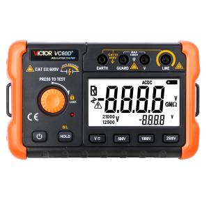 China VICTOR 60D+ displays in 2000 digits intelligent micro-insulation tester Short circuit measurement current more than 1 mA on sale