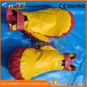 Quality Giant Inflatable Sports Games Yellow Inflatable Gloves For Boxing Fighting Games for sale