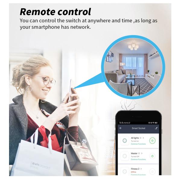 US Plug Smart Homekit Socket 16A 2 Pin DIY Wifi Enabled Plug Socket