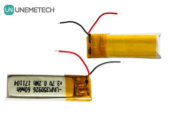 Rechargeable Bluetooth Lithium Polymer Battery 350926 / 3.7V 60mAh LiPo