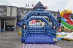 0.55mm PVC Inflatable Bouncer Blue Block Bouncy House Castle For Halloween