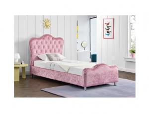 China Customized Pink Velvet Fabric Crushed Velvet Double Bed With Storage on sale