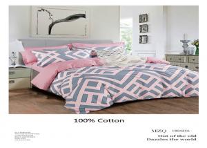 Classic Cotton Pink And Grey Bedding Sets For Home Hand Or Machine - Washed