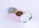 CMYK Printed Cylinder Round Empty Tins With Lids SGS FDA Certification