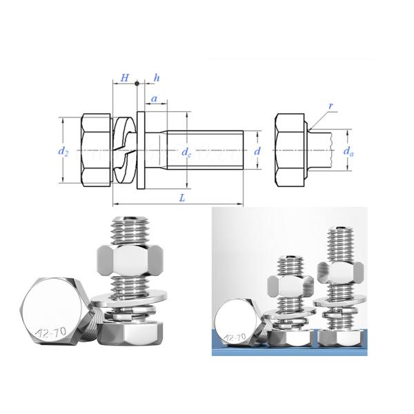 M3 M4 Hexagon Bolt Nut , Stainless Steel Hex Bolts And Nuts