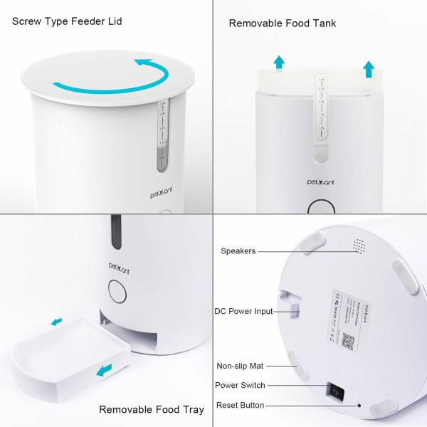 F3 Automatic Smart Wifi Pet Feeder 2.8L Time Setting App Control