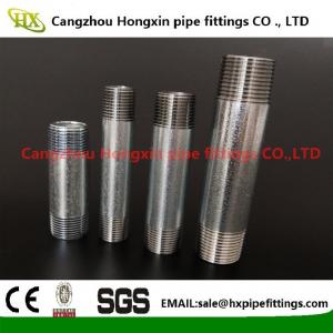 China ASTM B1.20.1 NPT thread steel pipe nipple with hot dip galvanized on sale