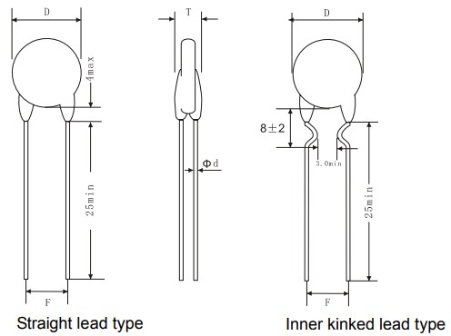 Through Hole NTC 5D-13 MF72 NTC Thermistor Thermal Resistor In Rush Current Limiter 5 Ohms 13mm 5D13 ICL Pitch 7.5mm