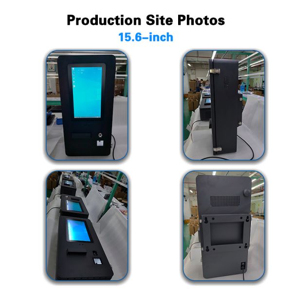 15.6 inch IP65 Waterproof Self Service Kiosk with Printer QR Code Scanner Fingerprint Scanner