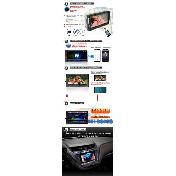 Universal 2din Double Din 7" CAR DVD RADIO STEREO AUDIO MP5 Multimedia PLAYER