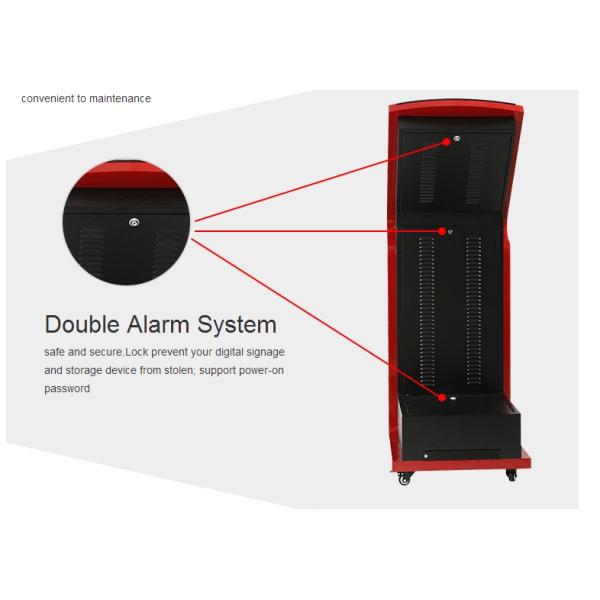 Wifi 19 Inch Interactive Information Kiosk , Red OPS Structure Digital Kiosks Touch Screen