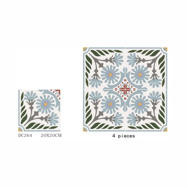 Gray Green 20x20cm Acid-Resistant Ceramic Rustic Tile